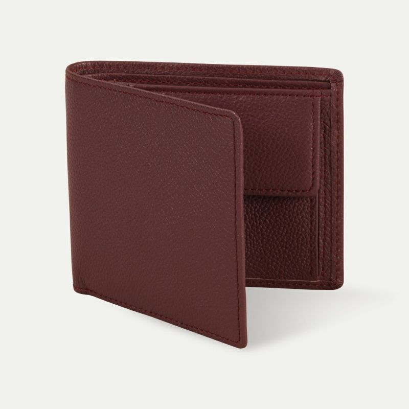 二つ折り財布(小銭入れなし）_バーガンディー