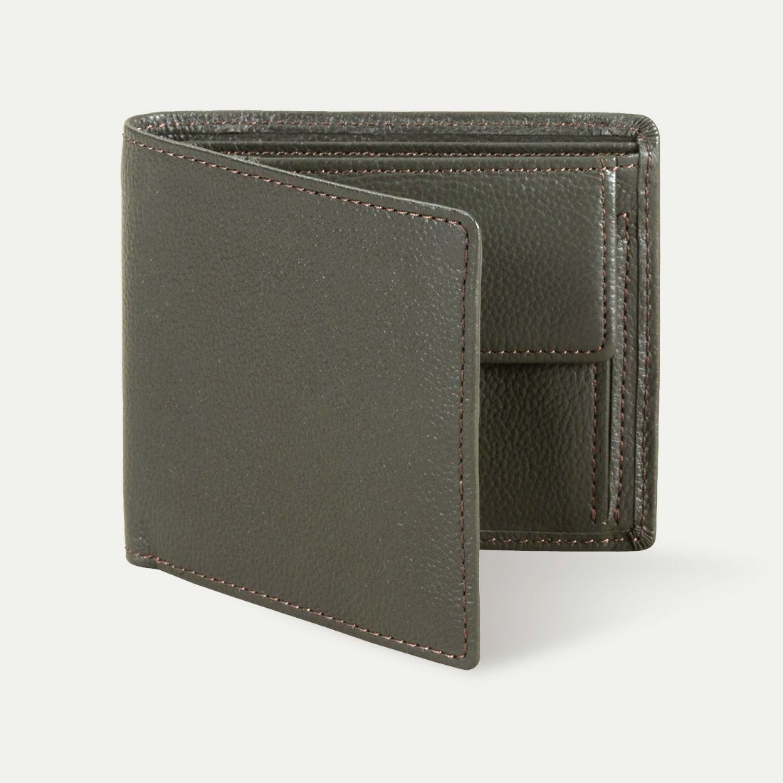 二つ折り財布(小銭入れあり)_ブラックオリーブ