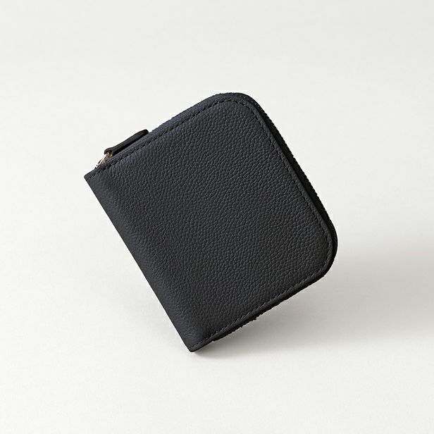 ラウンド二つ折り財布_ホールブラック