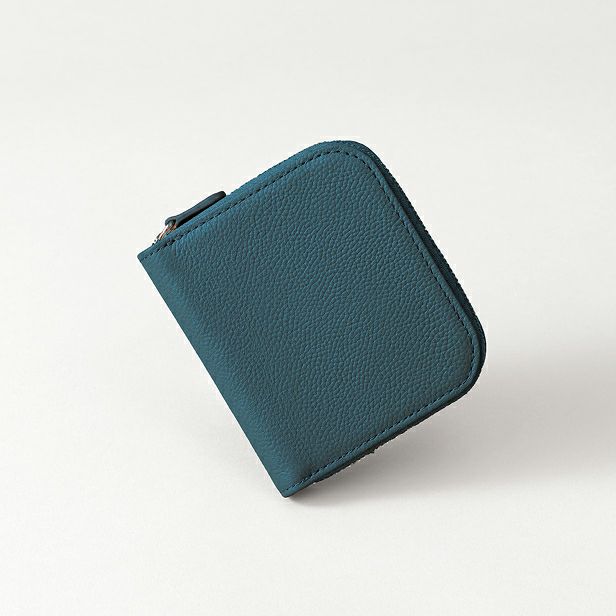 ラウンド二つ折り財布_ティールブルー