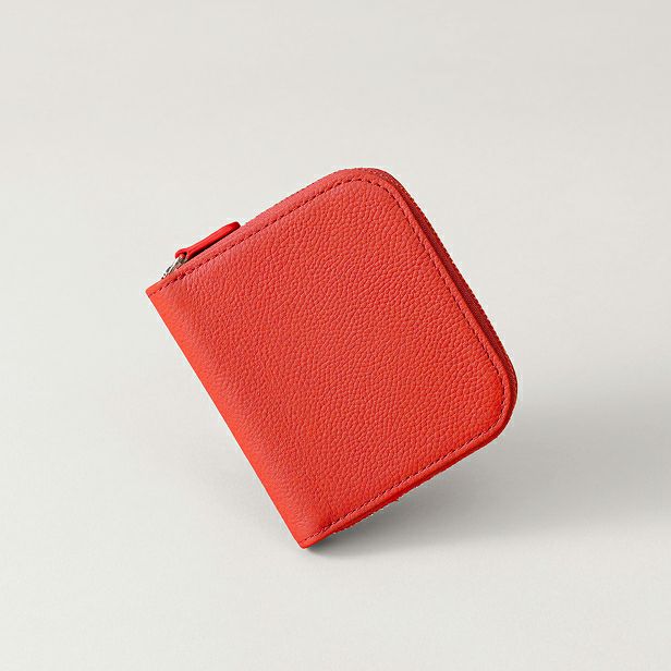 ラウンド二つ折り財布_アンバーレッド