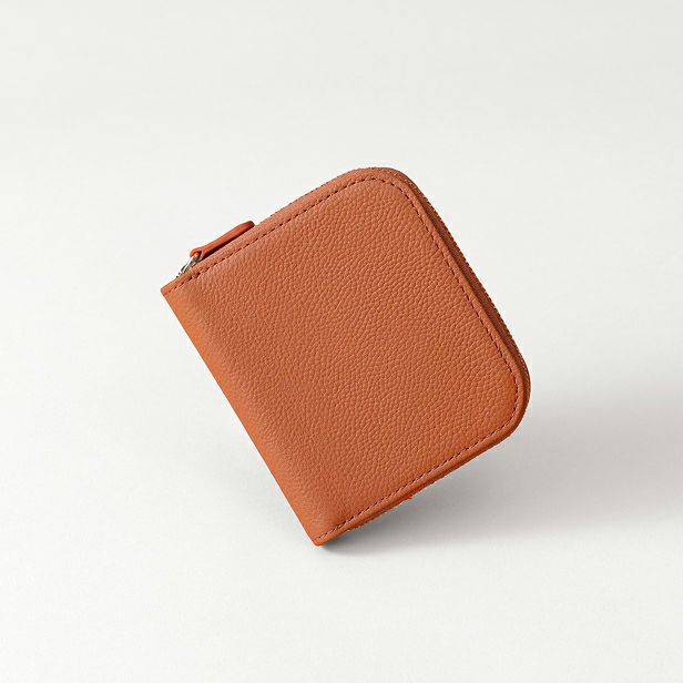 ラウンド二つ折り財布_シエナキャメル