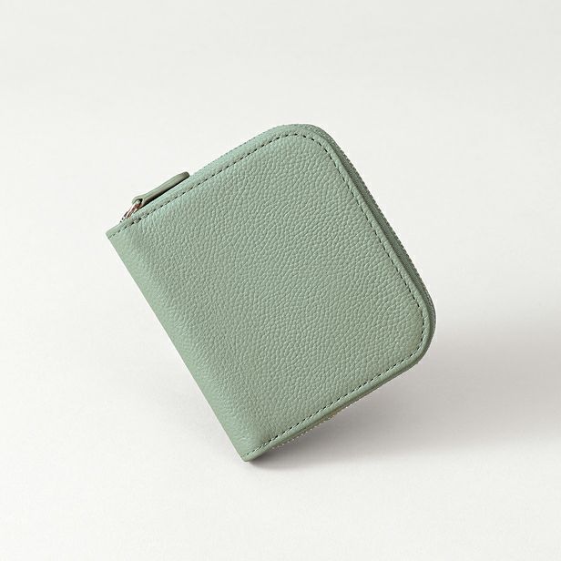 ラウンド二つ折り財布_ミントグレー