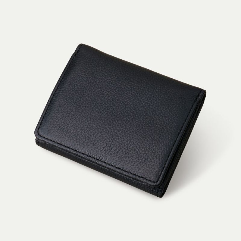 三つ折り財布_ホールブラック