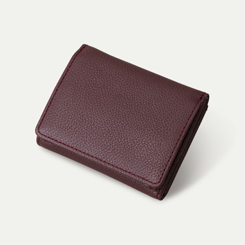 三つ折り財布_バーガンディー