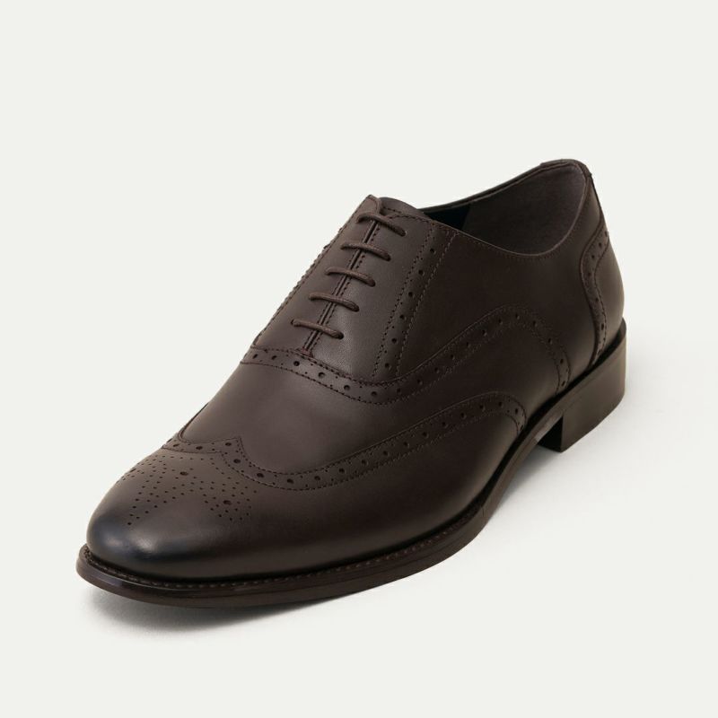 ビジネスシューズ(ウィングチップ・内羽根式・レザーソール)：ダークオーク