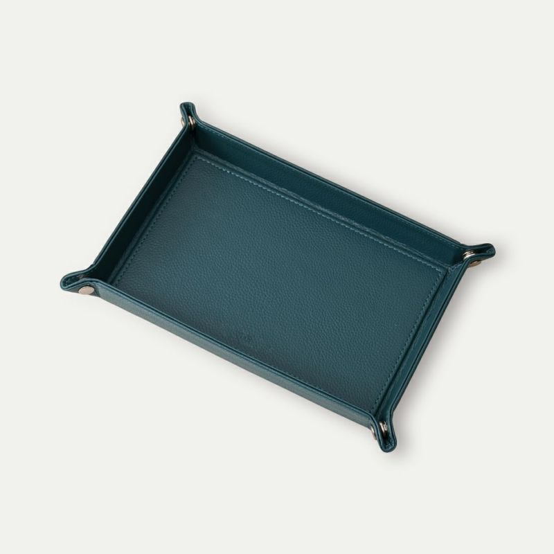 レザートレーM_ティールブルー