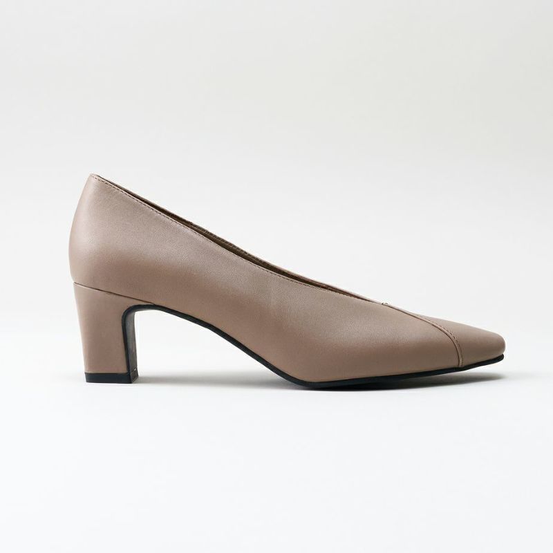 Vカット ヒール 5cm (ブロックヒール)