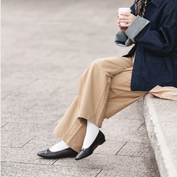 バレエシューズ フラット (スクエアトゥ)